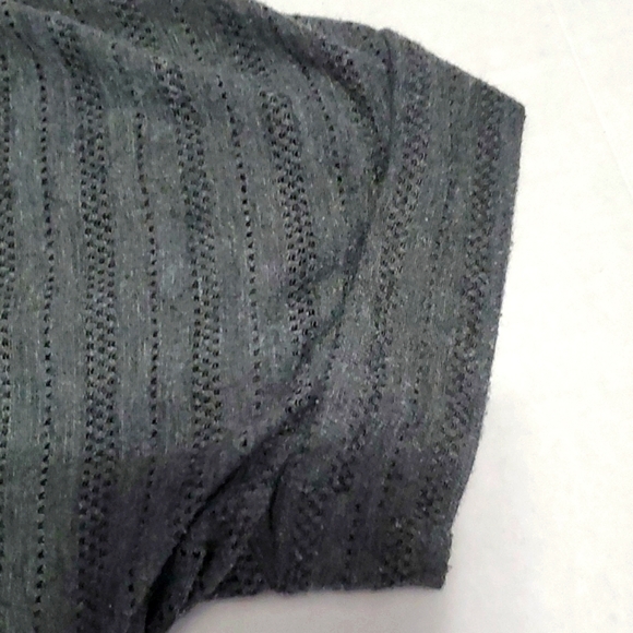 Agenda Charcoal Textured Knit Bat Sleeve Slouchy Comfy Soft Knit Top - Picture 6 of 8